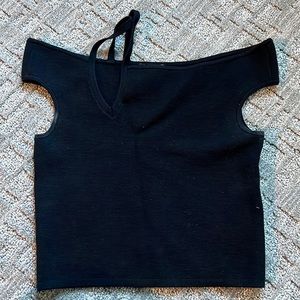 Express black off the shoulder crop top. XS